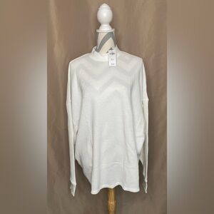 New Abercrombie & Fitch White L/XL Waffle Knit Top
